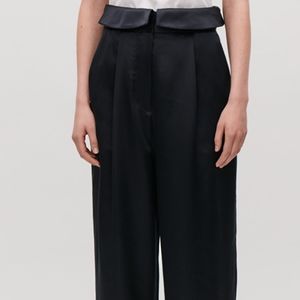 SILK TROUSERS WITH FRILL WAIST
